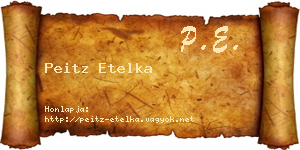 Peitz Etelka névjegykártya